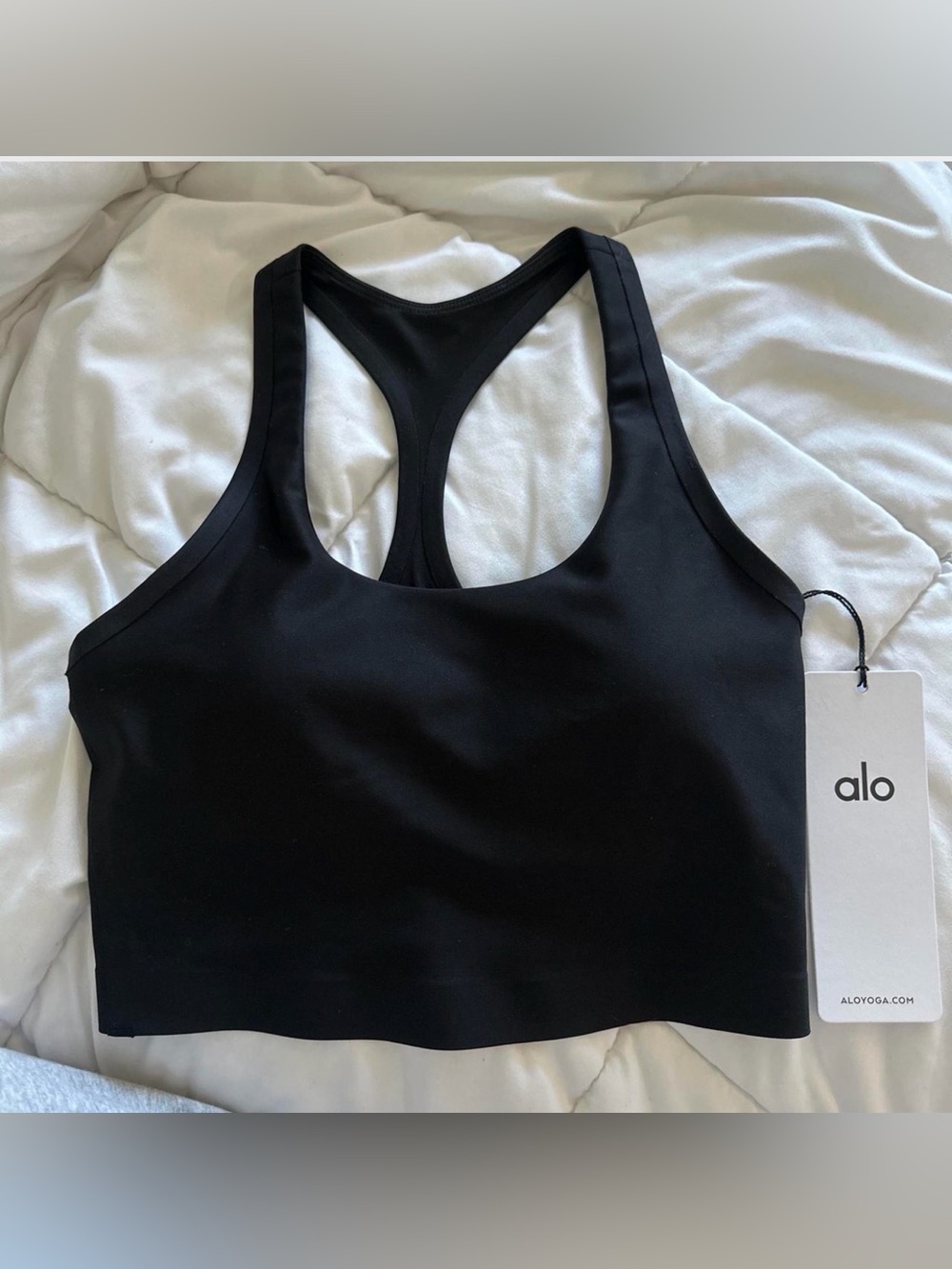 black Alo Yoga airlift super sleek bra tank XS